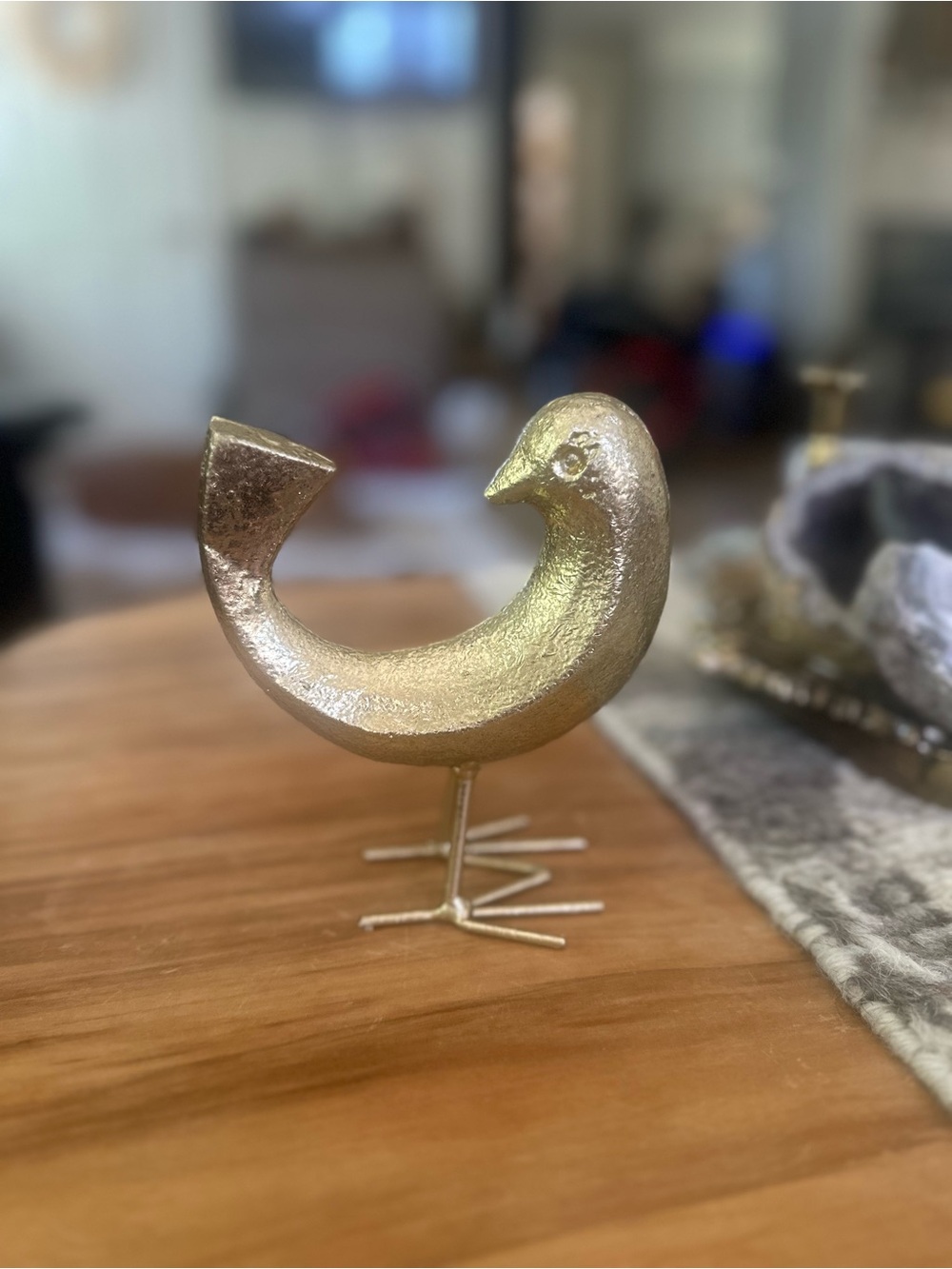 Creative Co-Op Gold Metallic Bird 5.75” x 5”